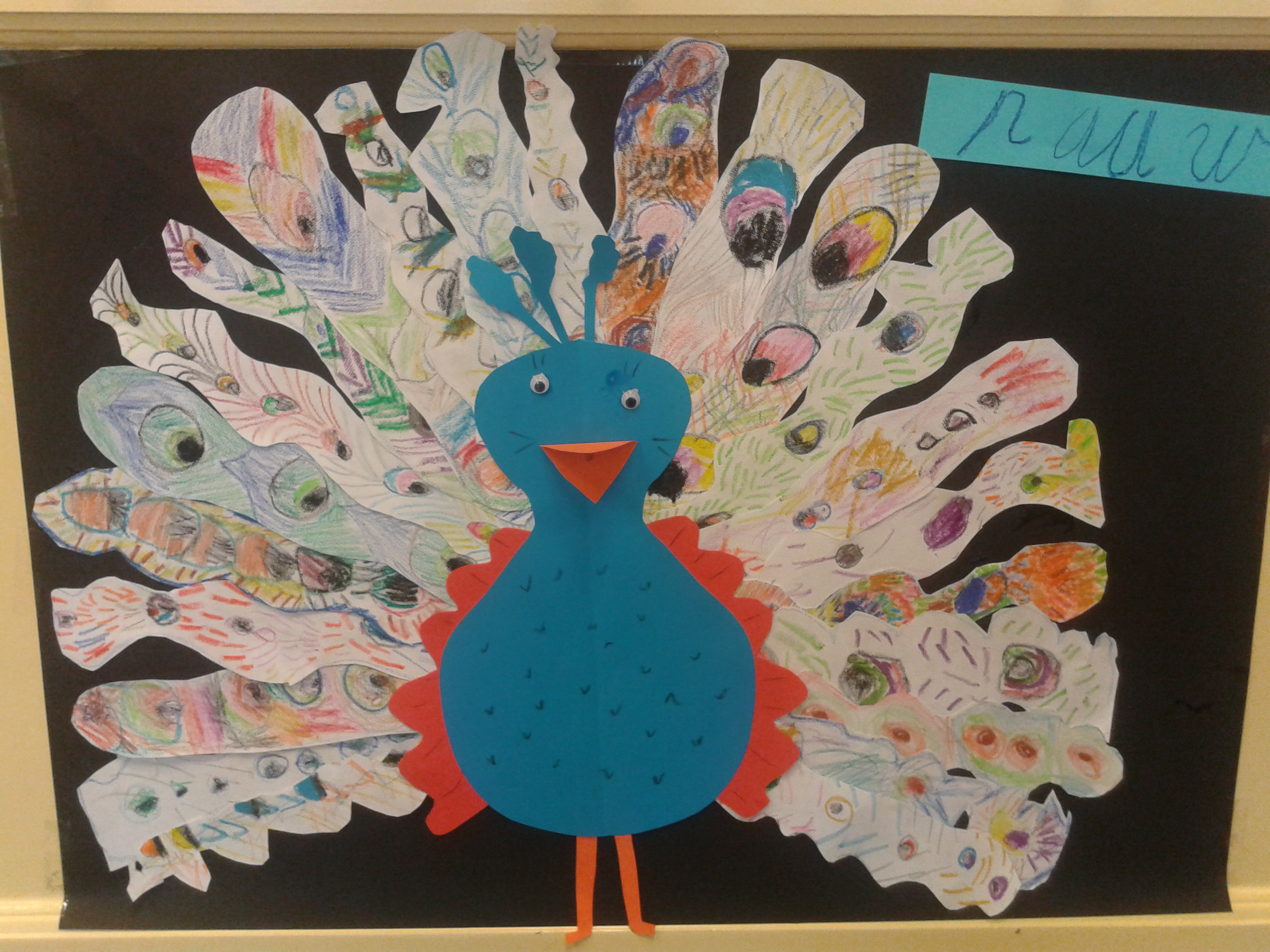 Mooie pauw gemaakt door groep 3