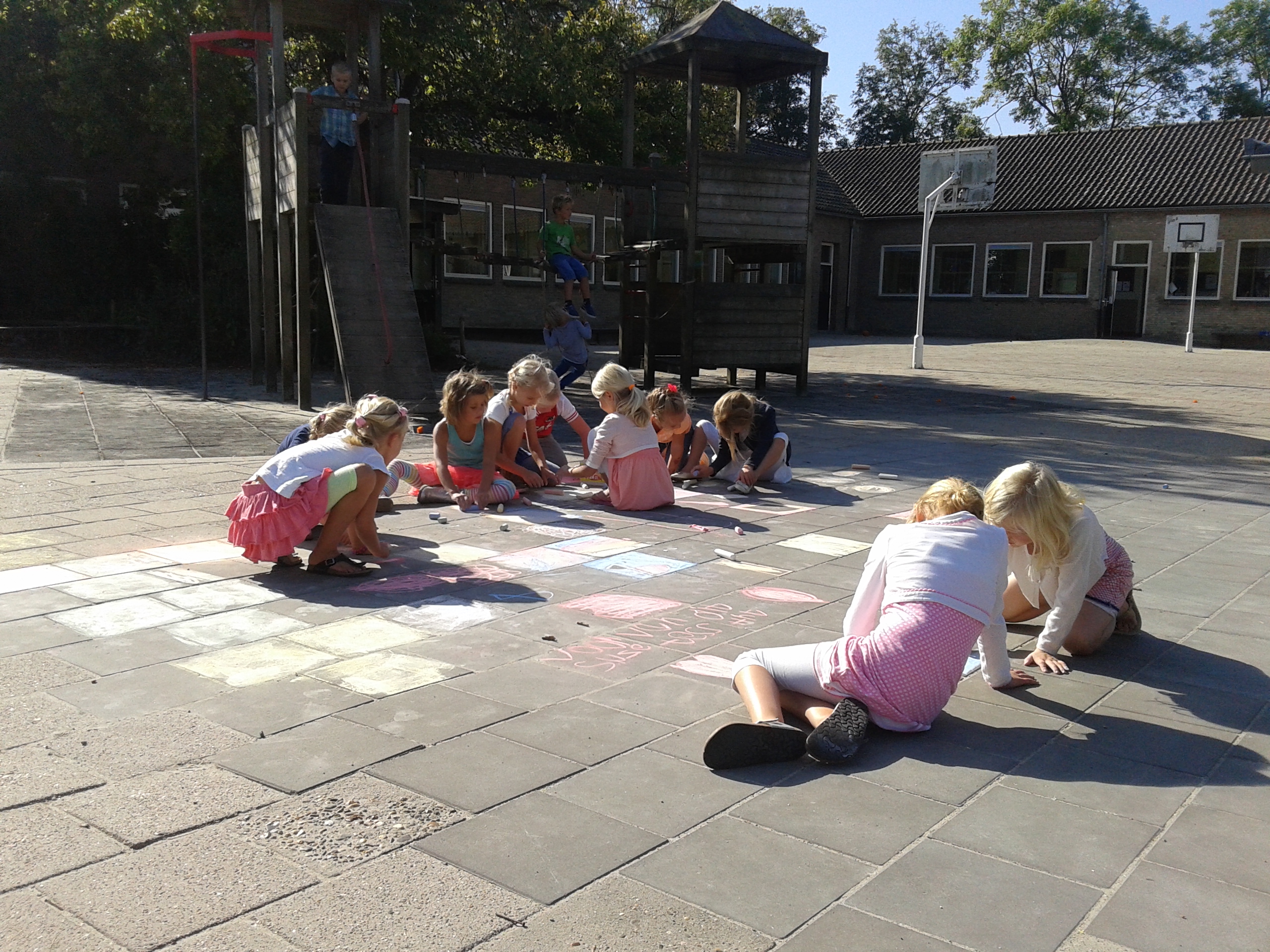 Zomerse dag op het plein